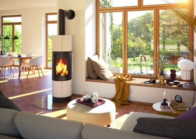 Hase Kaminofen Osaka Schwarz Albaster