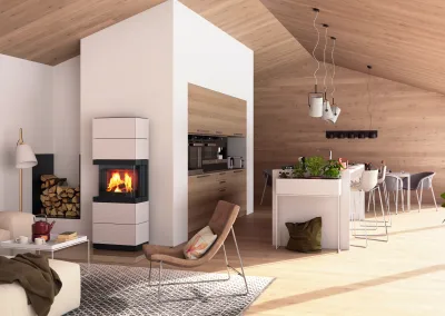 Hase Kaminofen Patna Schwarz Kreide Lamelle