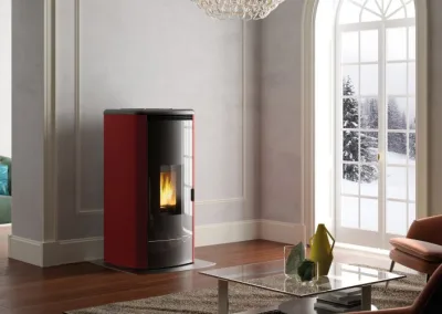 Palazzetti PELLETÖFEN WASSERFÜHREND:Luftgeführt Ecofire Maida Idro 14T Wasser