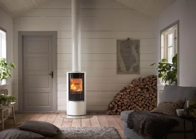 contura 510g weiss mit weissem Ofenrohr