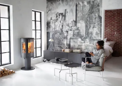 contura 586g schwarz mit Fuss